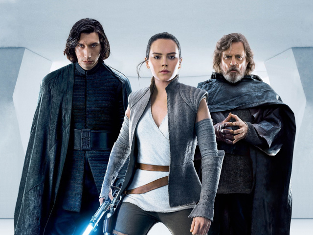 Sfondi Star Wars The Last Jedi with Rey and Kylo Ren Shirtless 640x480