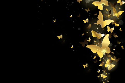 Sfondi Golden Butterflies 480x320