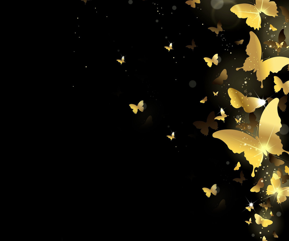 Golden Butterflies wallpaper 960x800