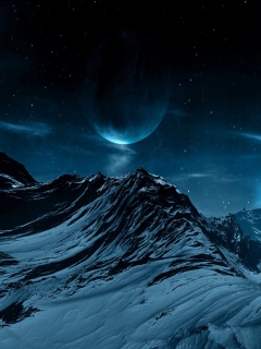 Blue Night And Mountainscape screenshot #1 240x320