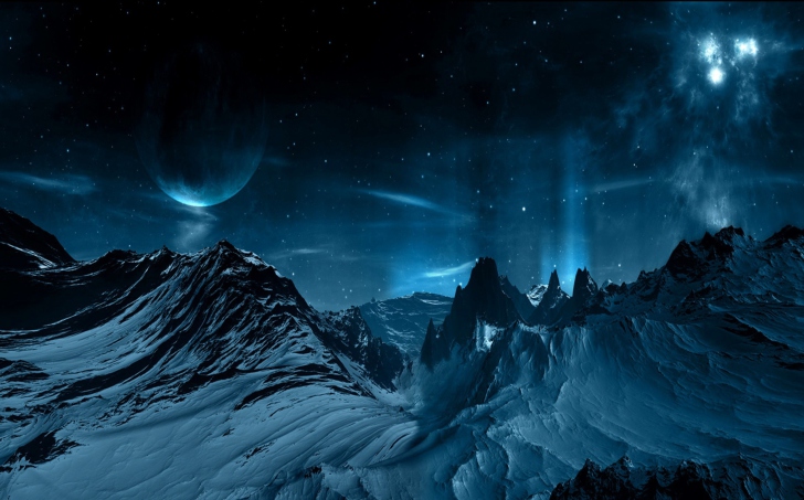 Screenshot №1 pro téma Blue Night And Mountainscape