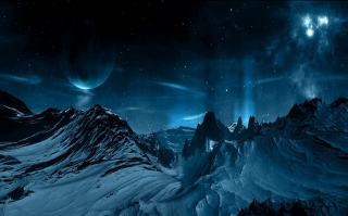 Blue Night And Mountainscape - Obrázkek zdarma pro Samsung Galaxy