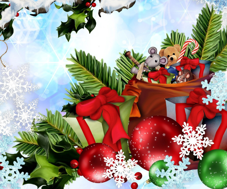 Das Festive season sparkle and shine Wallpaper 960x800