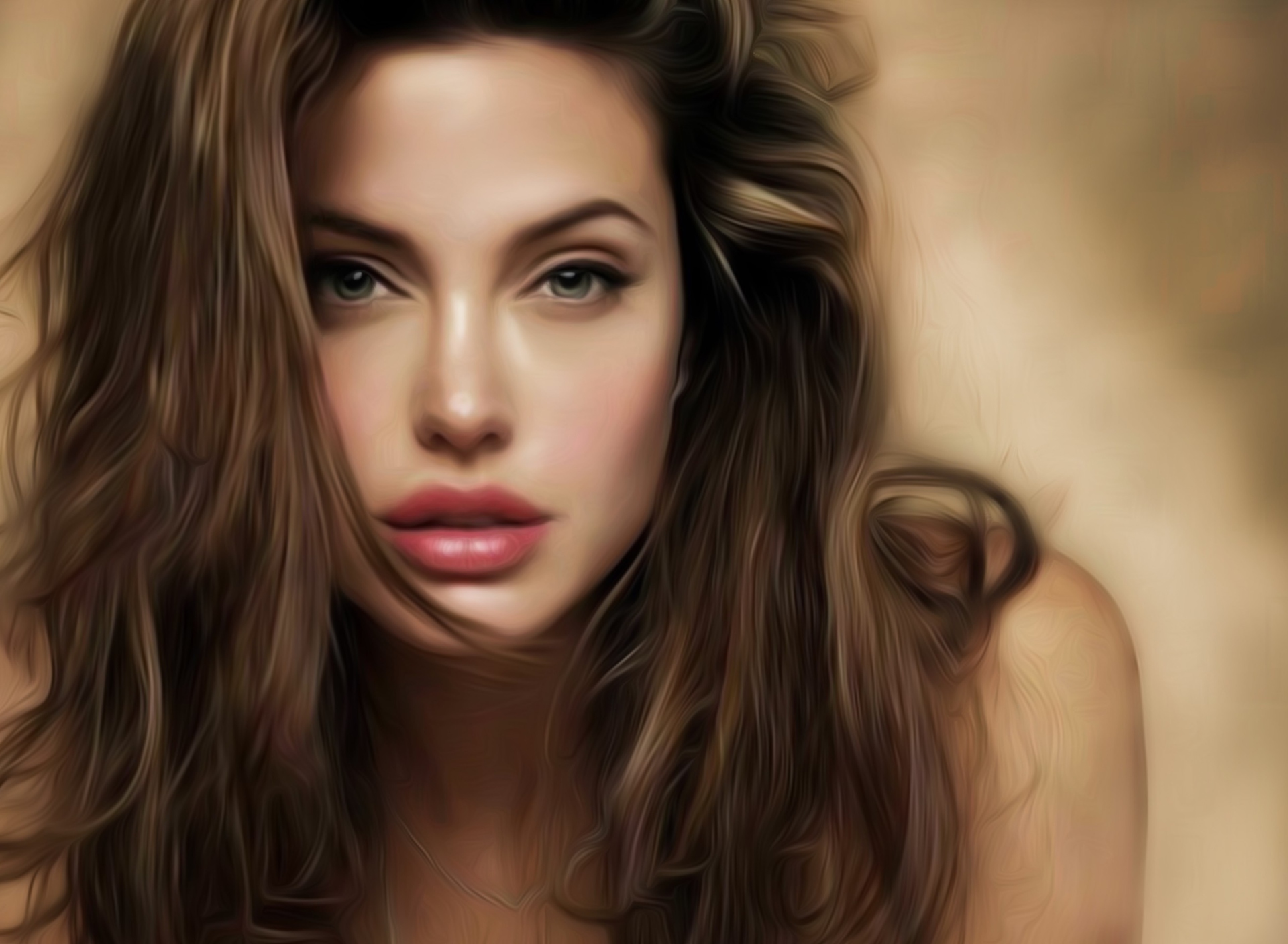 Обои Angelina Jolie Art 1920x1408