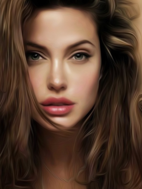 Das Angelina Jolie Art Wallpaper 480x640