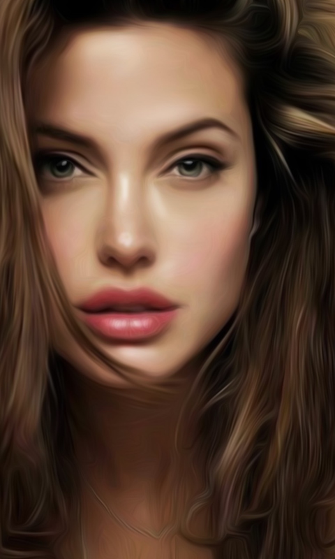 Fondo de pantalla Angelina Jolie Art 480x800