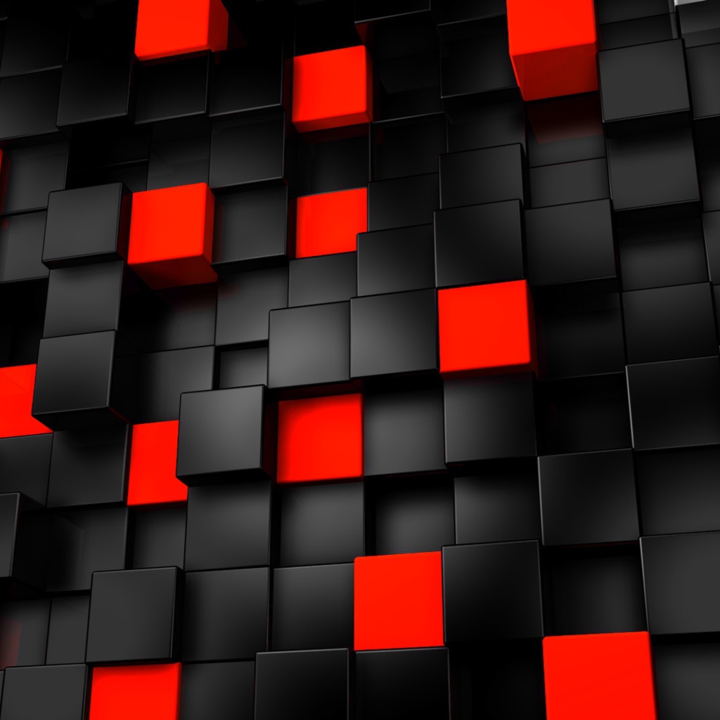 Screenshot №1 pro téma Abstract Black And Red Cubes 1024x1024