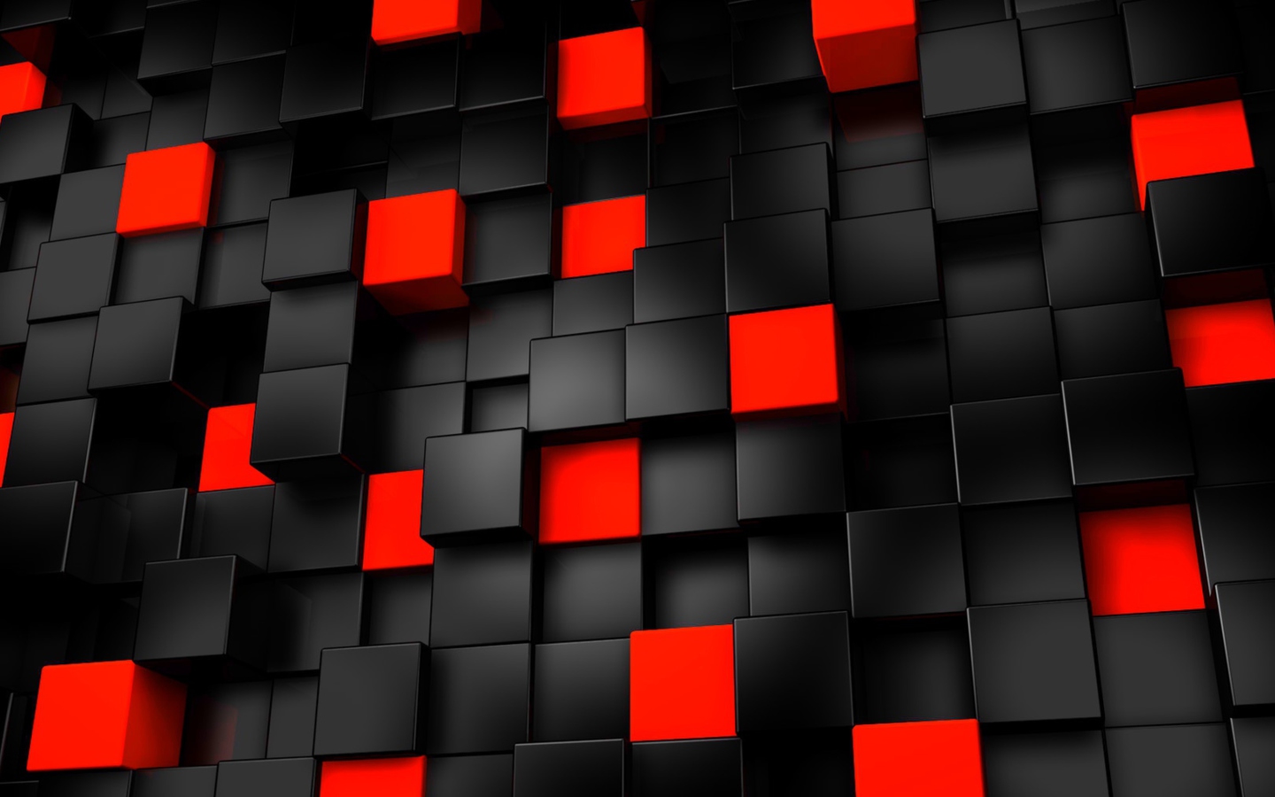 Screenshot №1 pro téma Abstract Black And Red Cubes 1440x900