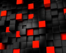 Fondo de pantalla Abstract Black And Red Cubes 220x176
