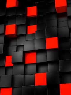 Abstract Black And Red Cubes wallpaper 240x320