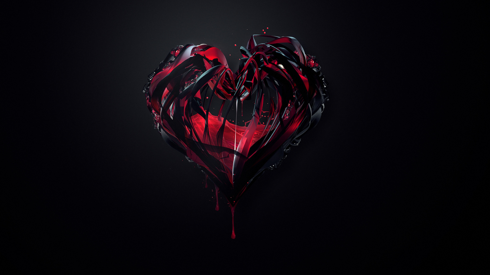 Sfondi Black 3D Heart 1600x900