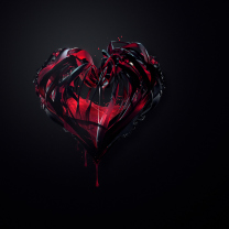 Sfondi Black 3D Heart 208x208