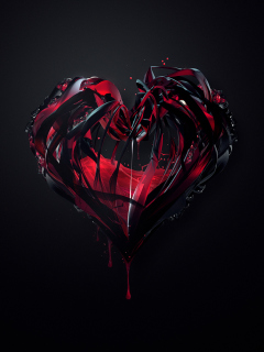 Black 3D Heart screenshot #1 240x320