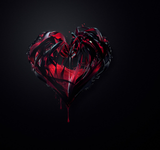 Black 3D Heart Picture for iPad 2