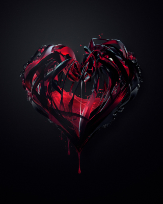 Black 3D Heart - Obrázkek zdarma pro iPhone 5