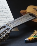 Обои Guitar and notes 128x160