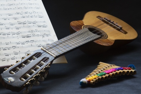 Guitar and notes screenshot #1 480x320