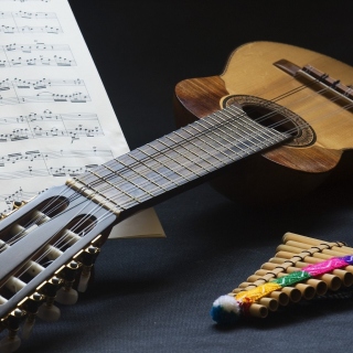 Guitar and notes - Obrázkek zdarma pro iPad 2