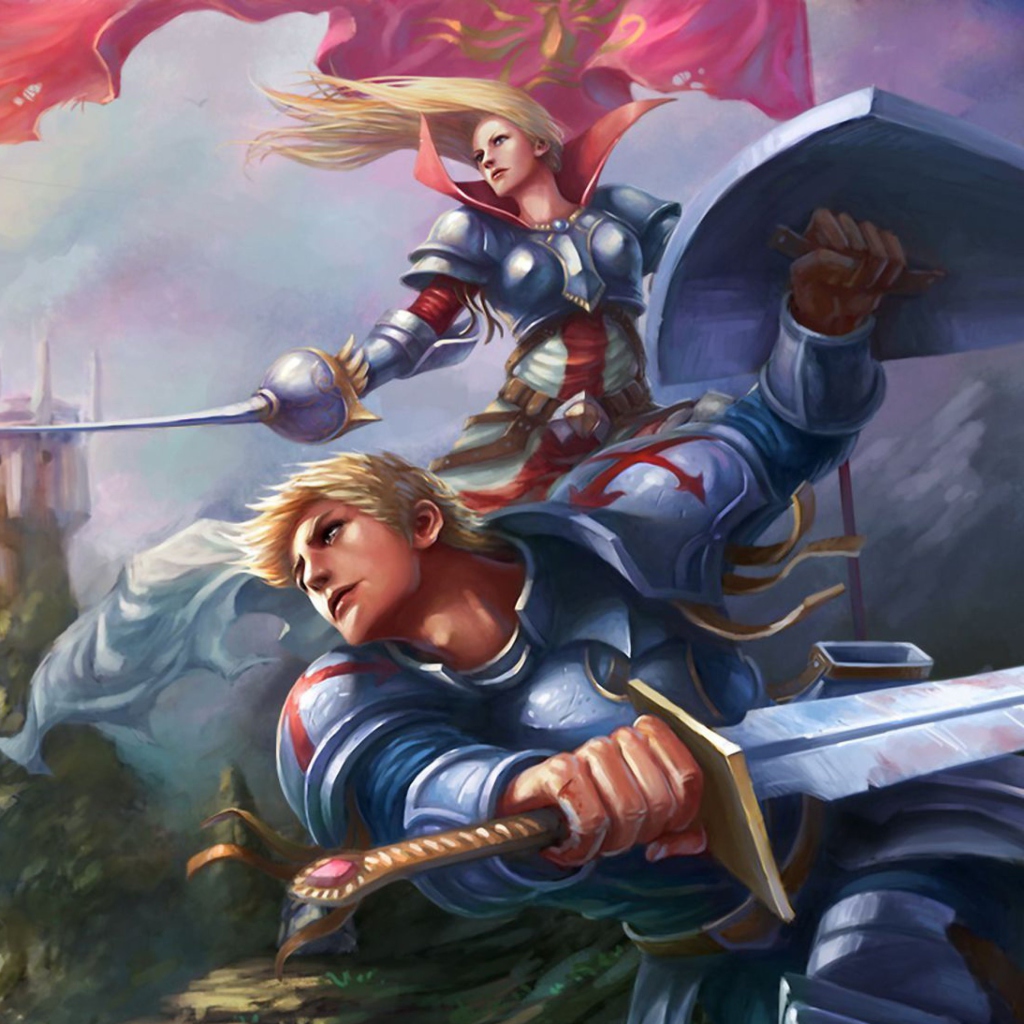Das Fantasy Knights Wallpaper 1024x1024