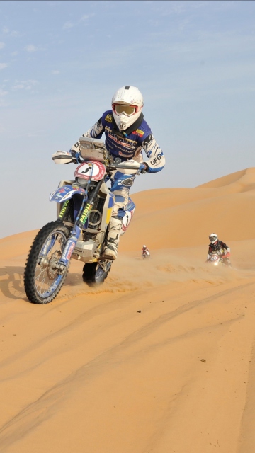 Das Moto Rally In Desert Wallpaper 360x640