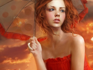 Screenshot №1 pro téma Girl Under Umbrella 320x240