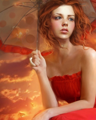 Girl Under Umbrella - Obrázkek zdarma pro 240x400
