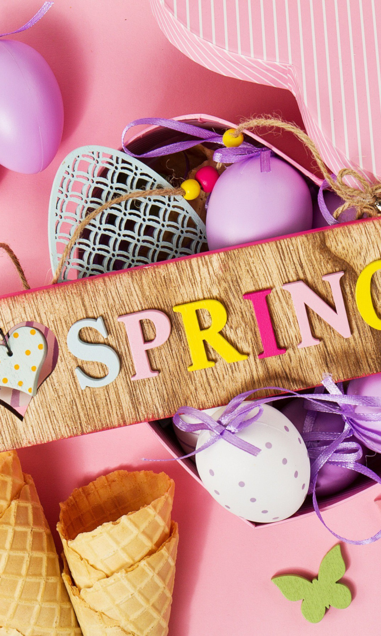 Spring Inscription wallpaper 768x1280