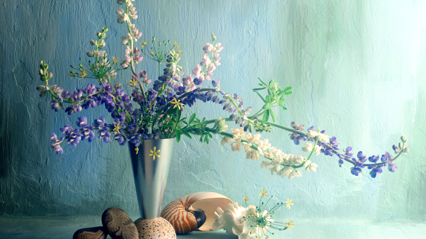 Paint Bouquet wallpaper 1366x768