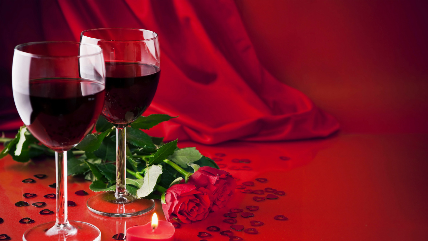 Das Romantic with Wine Wallpaper 1366x768