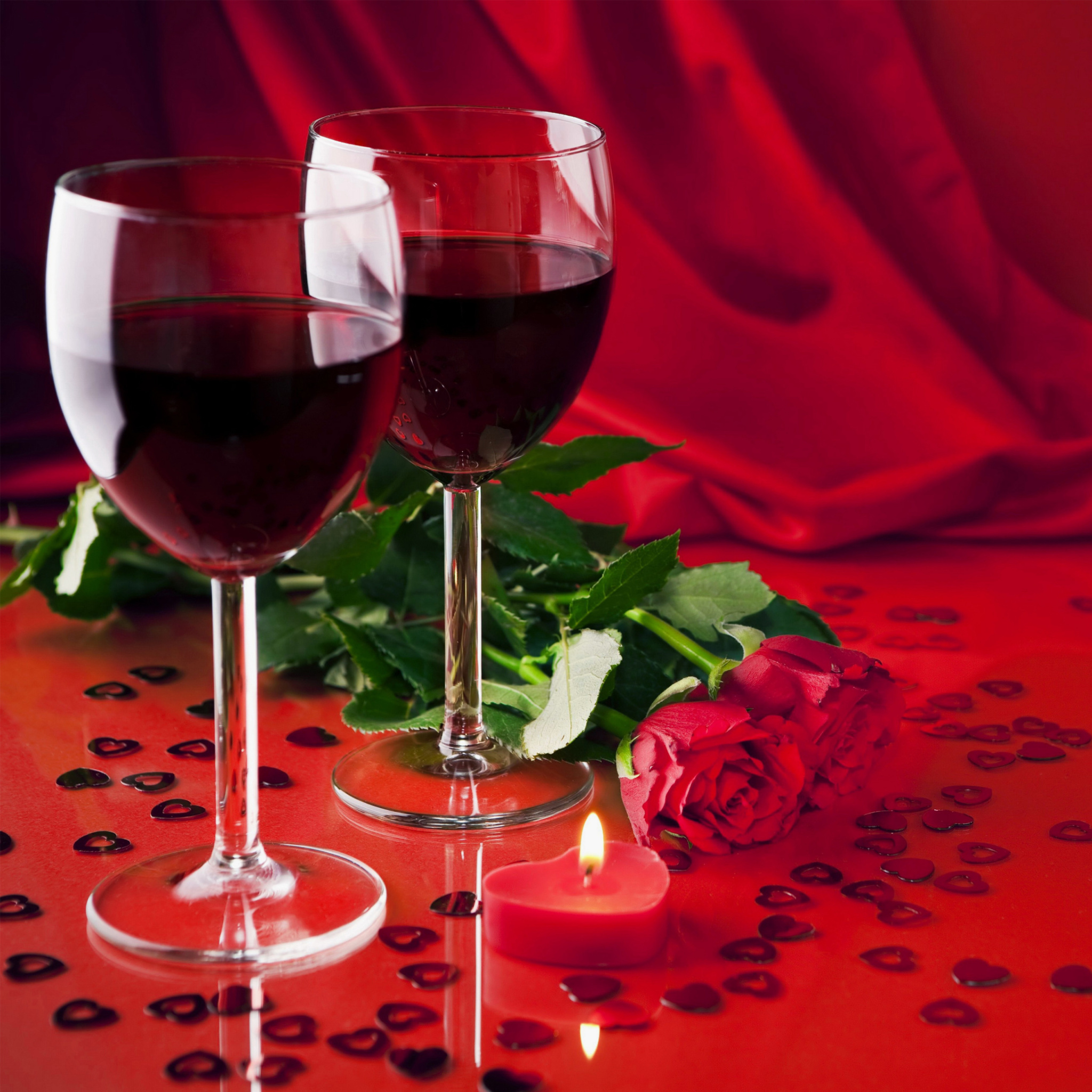 Das Romantic with Wine Wallpaper 2048x2048