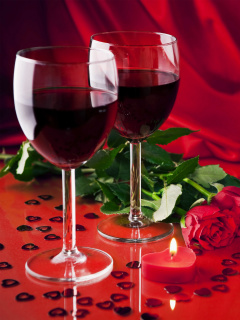 Fondo de pantalla Romantic with Wine 240x320