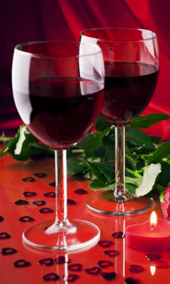 Das Romantic with Wine Wallpaper 240x400