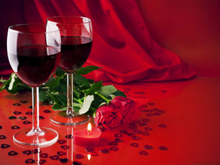 Das Romantic with Wine Wallpaper 320x240