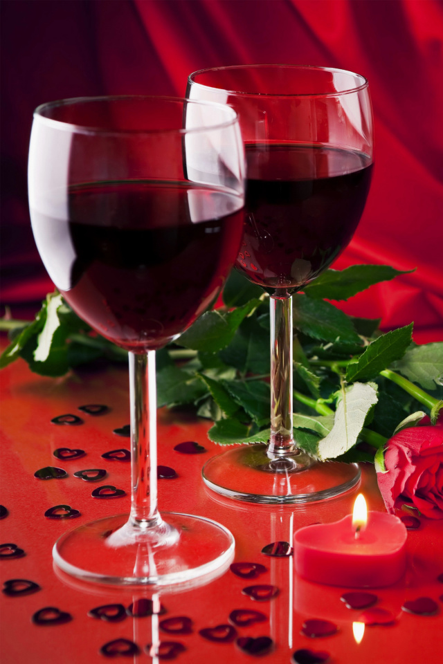Fondo de pantalla Romantic with Wine 640x960