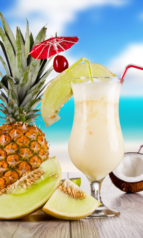 Fondo de pantalla Coconut and Pineapple Cocktails 480x800