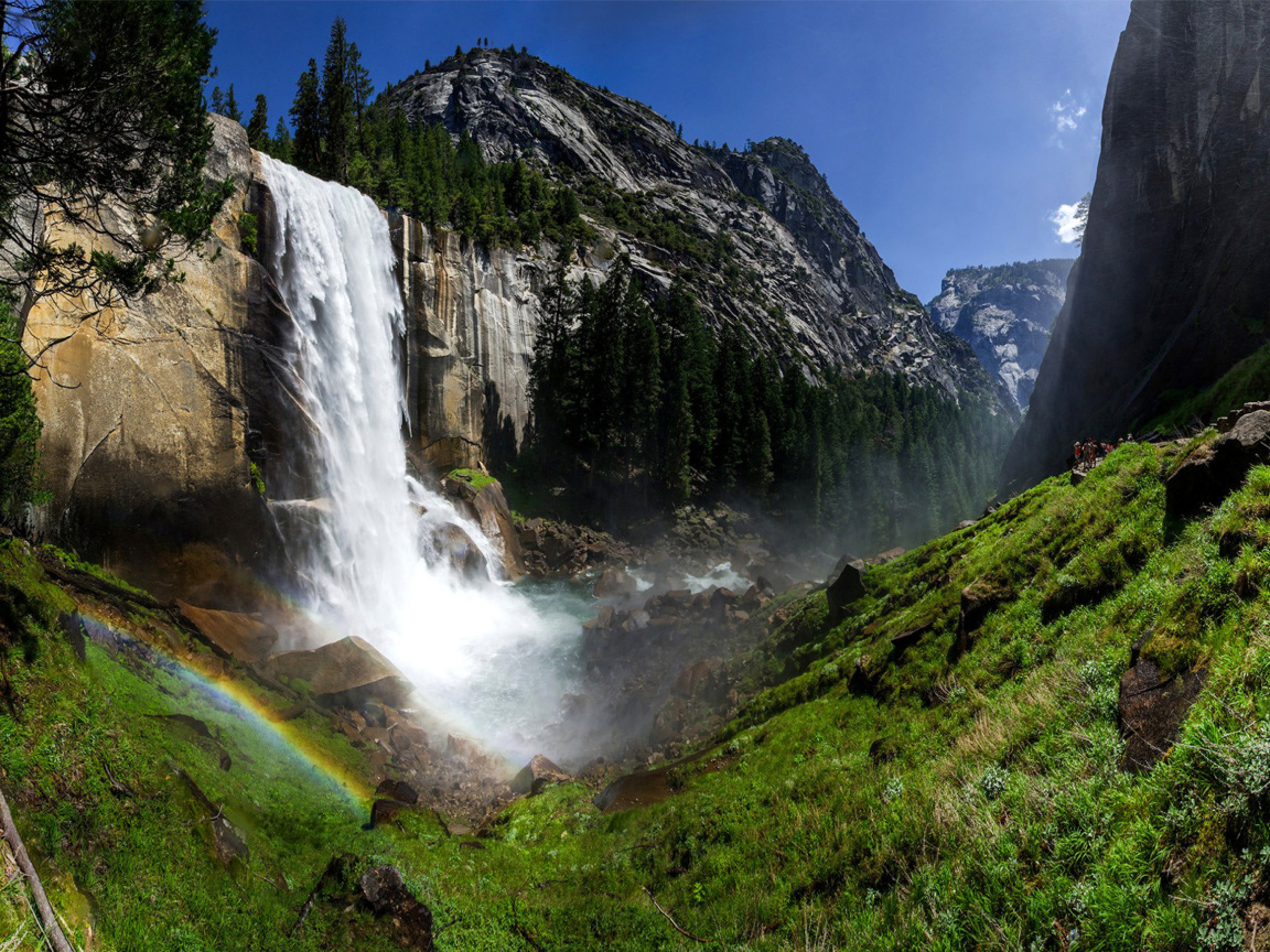 Das Vernal Fall in Nevada National Park Wallpaper 1152x864