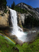 Fondo de pantalla Vernal Fall in Nevada National Park 132x176