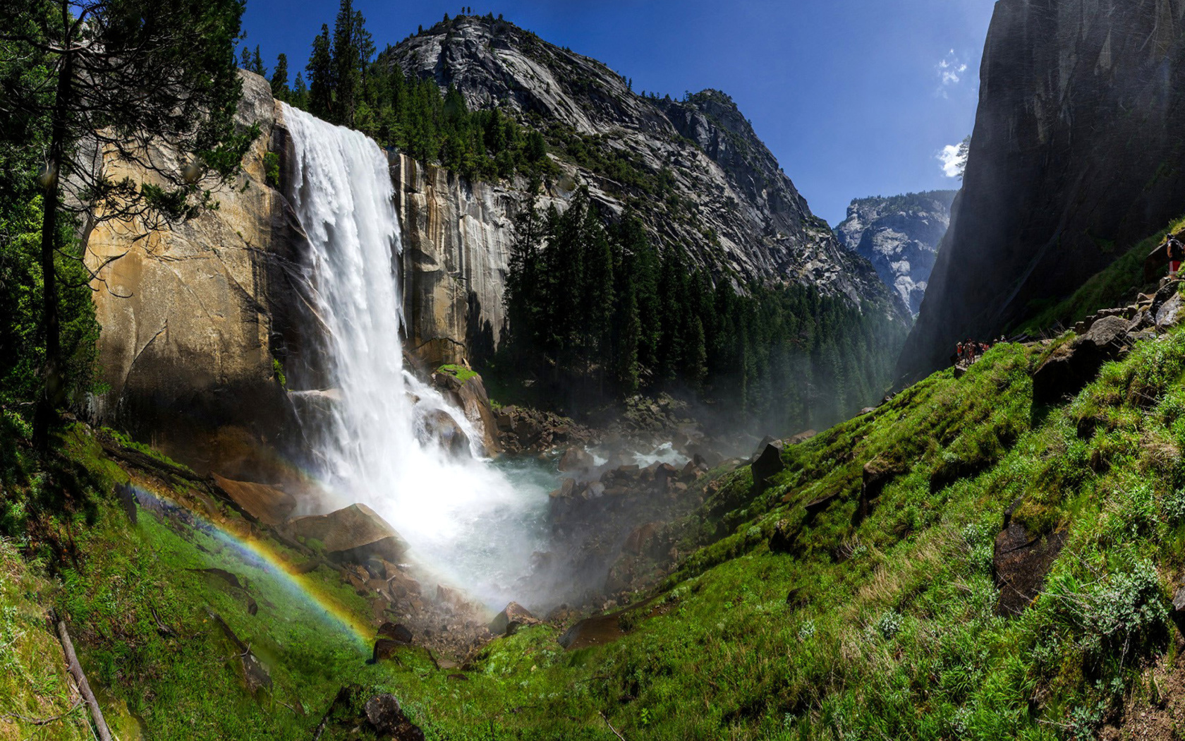 Screenshot №1 pro téma Vernal Fall in Nevada National Park 1680x1050