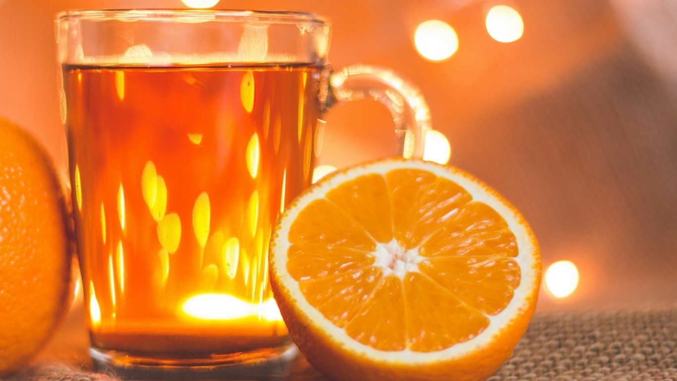 Обои New Year mood with mulled wine 1366x768