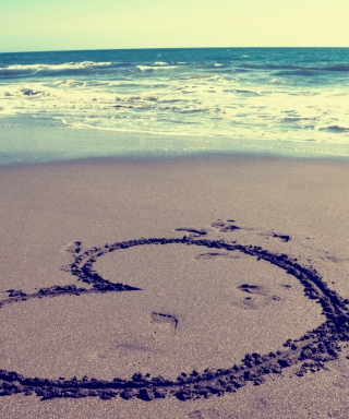 Heart On Sand Background for 768x1280