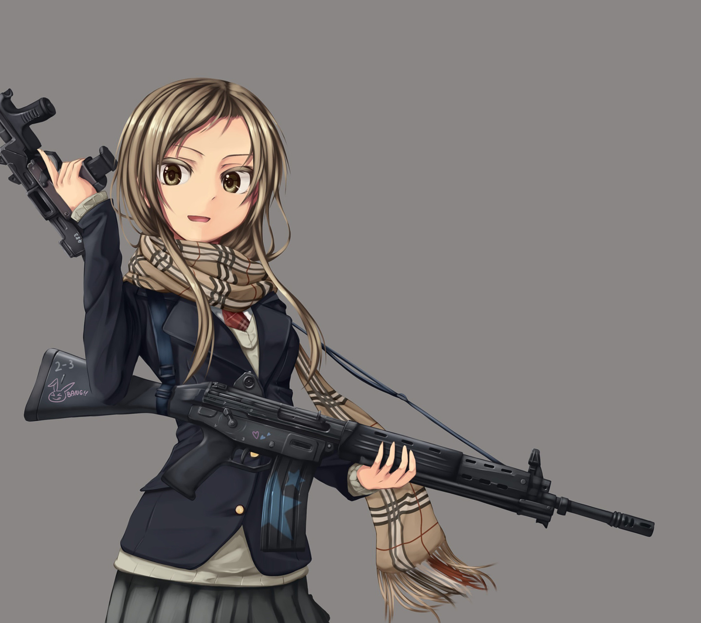 Screenshot №1 pro téma Anime girl with gun 1440x1280