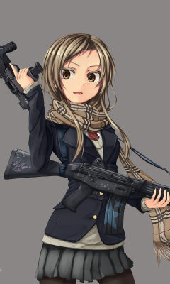 Sfondi Anime girl with gun 240x400