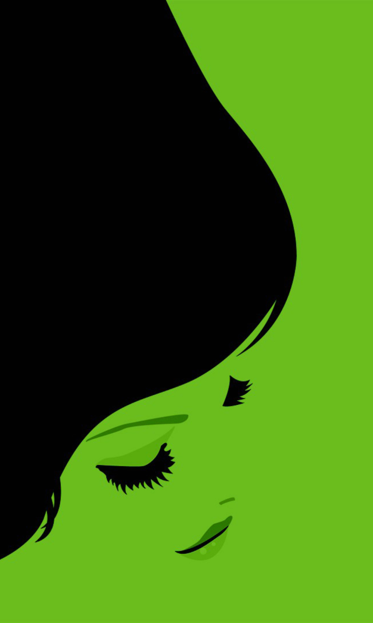 Screenshot №1 pro téma Girl's Face On Green Background 768x1280