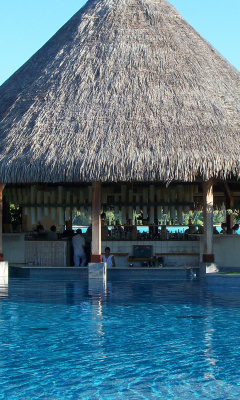 Fondo de pantalla Bar in tropical hotel 240x400