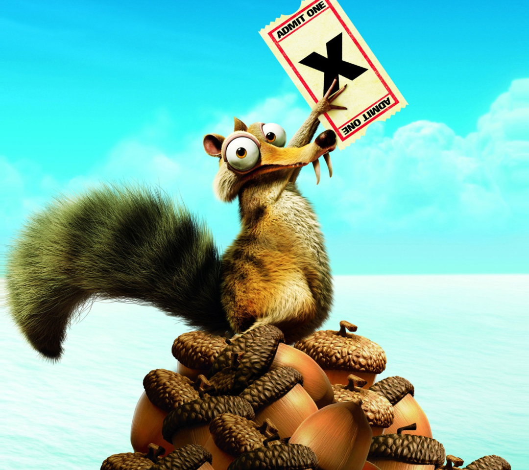 Fondo de pantalla Ice Age Continental Drift Scrat 1080x960