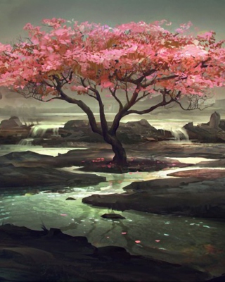Blossom Tree Painting - Obrázkek zdarma pro Nokia Asha 305