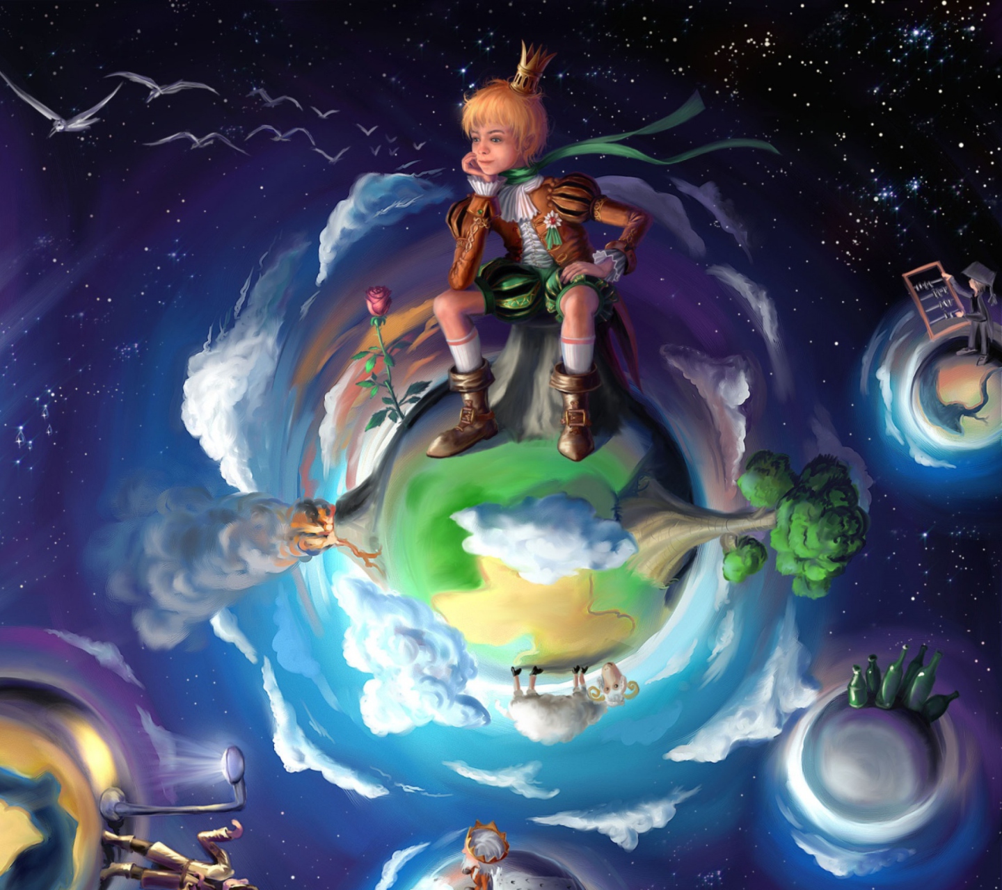Das The Little Prince Fairytale Wallpaper 1440x1280
