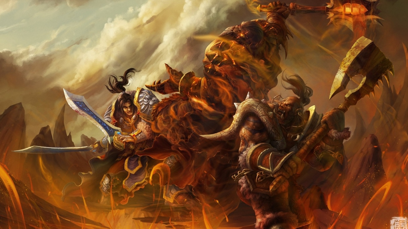 Обои World of Warcraft Battle 1366x768