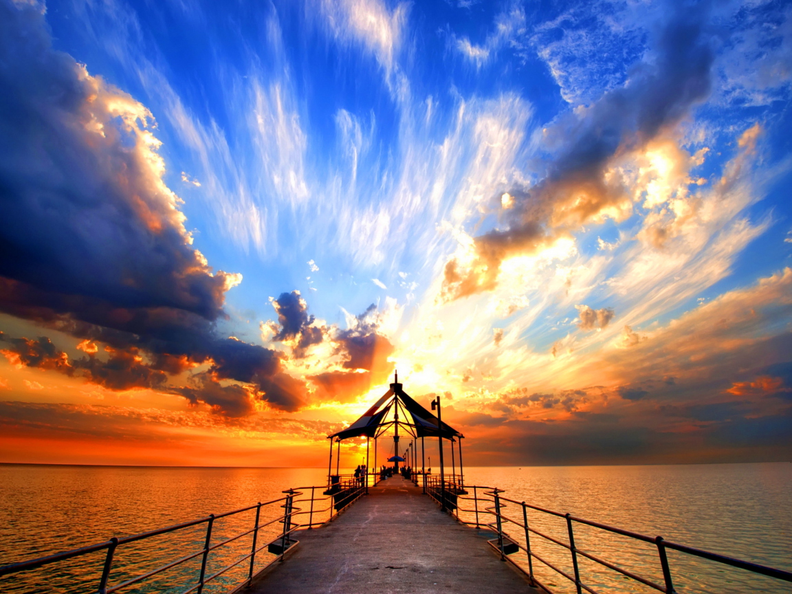 Das Sunset Pier Wallpaper 1152x864