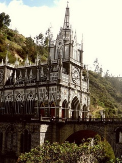 Fondo de pantalla Las Lajas Sanctuary Church Colombia 240x320
